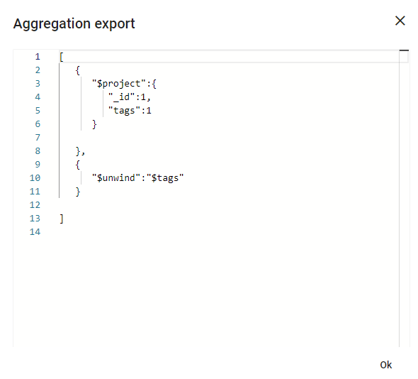 Aggregation export window
