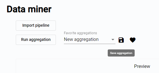 Save aggregation button