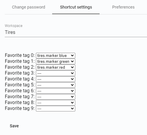 Shortcut settings