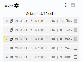 Selected cells