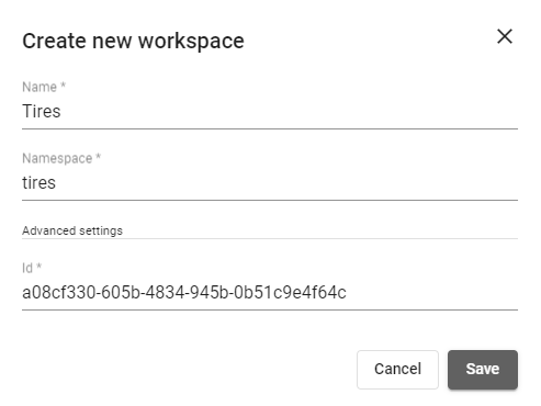 Create new Workspace