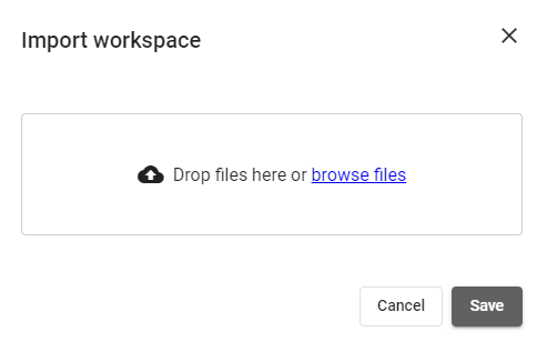 Import Workspace window